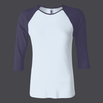 Ladies' Stretch Rib 3/4-Sleeve Contrast Raglan T-Shirt